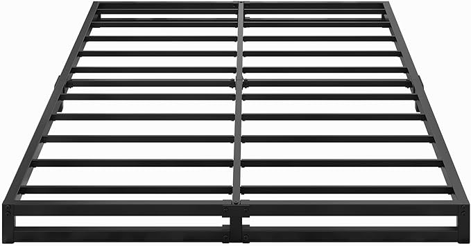 4 Inch California King Bed Frames No Box Spring Needed Heavy Duty Metal Cal King Platform for Mattress Foundation, Noise Free, Easy Assembly, Black