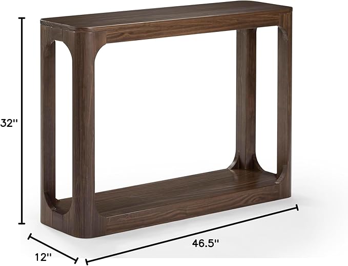 Plank+Beam Forma Console Table, 46 Inch, Solid Wood Sofa Table, Entryway Table for Hallway, Narrow Behind The Couch Table, Console Tables for Entryway, Living Room, Foyer, Easy Assembly, Walnut