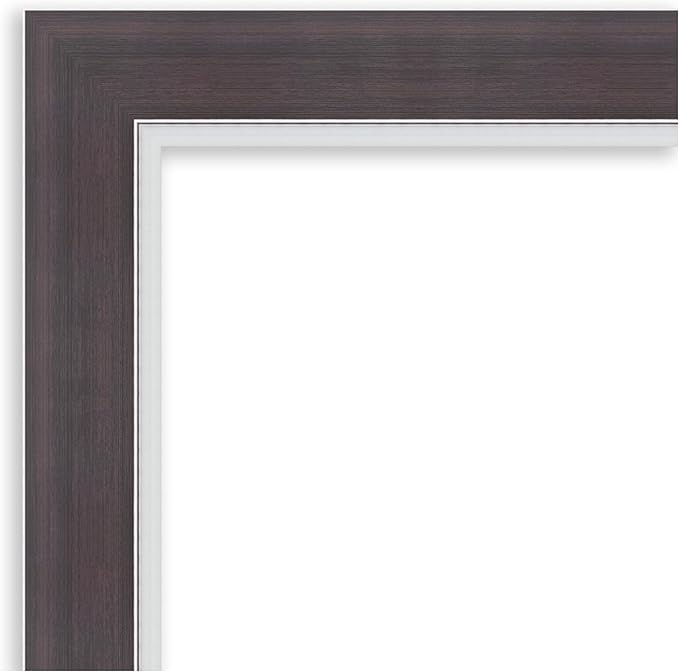Amanti Art Brown Bathroom Mirror for Over Sink, 28x34 Ellie Brown Silver Rectangle Vanity Mirror, Large Modern Frame, Hangs Horizonally and Vertically, Bathroom Wall Decor, Non-Beveled Edge