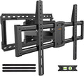 Full Motion 75 85 86 90'' TV Wall Mount Bracket, Loads 150 lbs Heavy Duty TV Mount, Swivel Tilt Extension Level, Complete Metal Bars & Wall Plate, up to 600x400mm VESA & 24'' Wood Studs