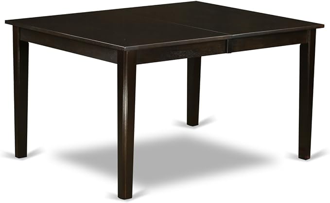 East West Furniture HEDR5-CAP-03 5 Piece Dining Room Furniture Set Includes a Rectangle Dining Table with Pedestal and 4 Brown Linen Fabric Parsons Chairs, 42x72 Inch, Cappuccino