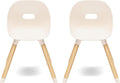 Lalo The Play Chair, Wooden and Non-Toxic Plastic Kids and Toddler Chair - Sturdy Bucket Seat and Easy to Clean Kids Chair with up to 200 lb. Weight Capacity, Set of 2 - Grapefruit