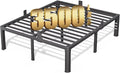 FUIOBYVV 18 Inch Full Bed Frame with Rounded Corner and Headboard Hole Mattress Retainers 3500 LBS Metal Heavy Duty Steel Slats Support No Box Spring Needed Platform Noise Free Easy Assembly