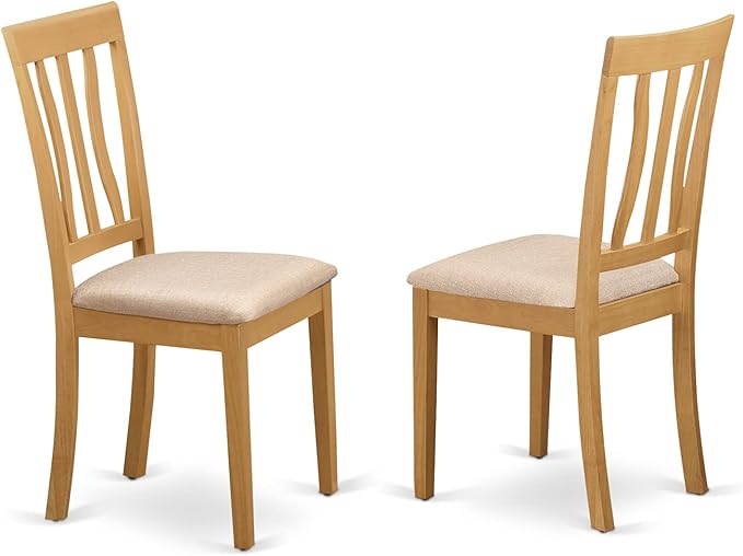 East West Furniture NDAN3-OAK-C 3 Piece Dining Table Set for Small Spaces Contains a Rectangle Dining Room Table with Dropleaf and 2 Linen Fabric Upholstered Chairs, 30x48 Inch, Oak