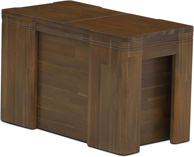 X07SI-B08-04 - 9 Pieces Mid Century Dining Set includes an Extendable Rectangle Kitchen Table, 7 Dining Chairs and 1 Modern Bench, 39x120 Inch, Antique Walnut