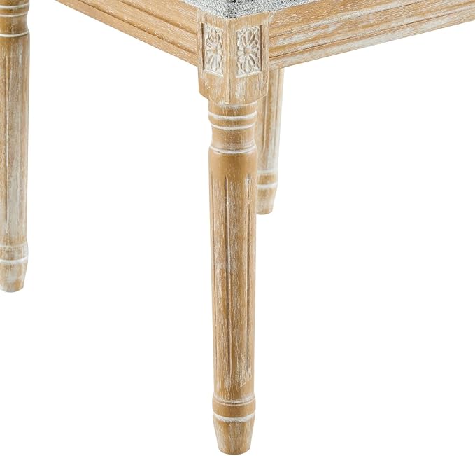 Merax Upholstered Solid Wood Dining Chairs Set of 4, French Country Style Accent Side Seating Furniture for Kitchen, Living Room, Wicker Back, Grayish Green