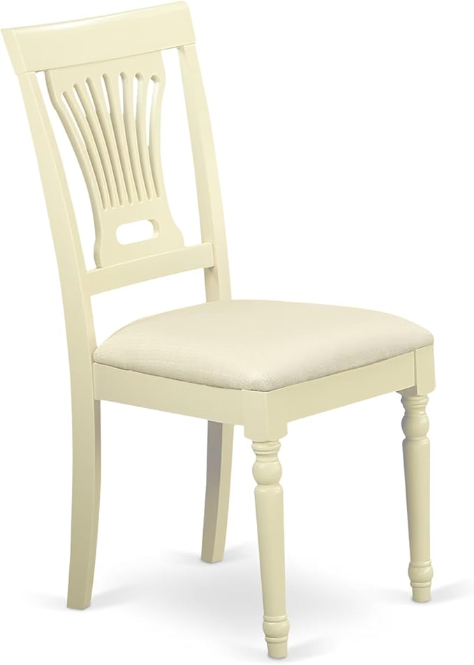 East West Furniture DOPL5-WHI-C 5 Piece Dinette Set for 4 Includes a Rectangle Dining Room Table with Butterfly Leaf and 4 Linen Fabric Kitchen Dining Chairs, 42x78 Inch, Buttermilk & Cherry