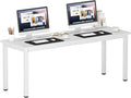 DlandHome 71 inches X-Large Computer Desk, Composite Wood Board, Decent and Steady Home Office Desk/Workstation/Table,White,23.6Wide
