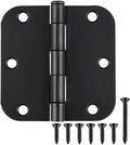 18 Pack Matte Black Door Hinges 3.5 x 3.5 Inch Interior 3 1/2 Inch Door Hinges for Doors Rounded 5/8" Radius Corners Flat Iron Hinge 3 ½"x 3 ½" Door Hardware Controls
