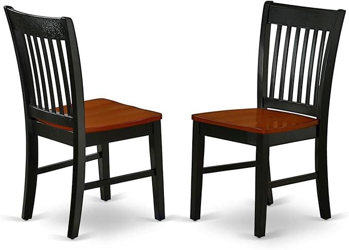 East West Furniture HLNO3-BCH-W 3 Piece Kitchen Table & Chairs Set Contains a Round Dining Room Table with Pedestal and 2 Dining Chairs, 42x42 Inch, Black & Cherry