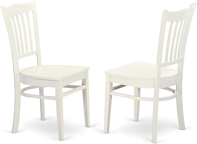 East West Furniture LGGR5-LWH-W 5 Piece Dining Room Table Set Includes a Rectangle Wooden Table with Butterfly Leaf and 4 Kitchen Dining Chairs, 42x84 Inch, Linen White