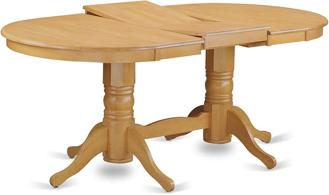 East West Furniture VABO9-OAK-W 9 Piece Modern Dining Table Set Includes an Oval Wooden Table with Butterfly Leaf and 8 Dining Room Chairs, 40x76 Inch, Oak