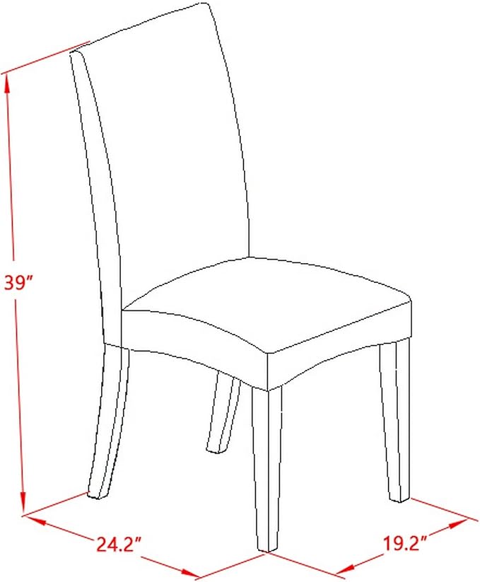 East West Furniture ANDR5-CAP-03 5 Piece Kitchen Table & Chairs Set Includes a Round Dining Room Table with Pedestal and 4 Brown Linen Fabric Parson Dining Chairs, 36x36 Inch, Cappuccino