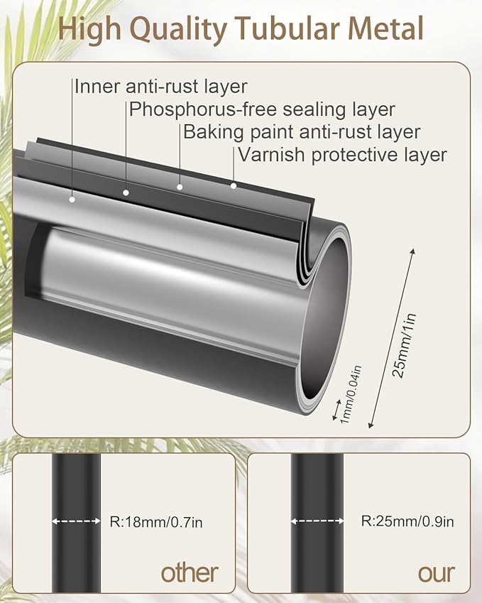 Versatile End Table with Metal Base, Height Adjustable, Vintage Square Indoor Metal Plant Stand, for Sofa, Bedside Small Couch, Living Room and Bedroom, 1 Pack, White, GBZ001SW-1