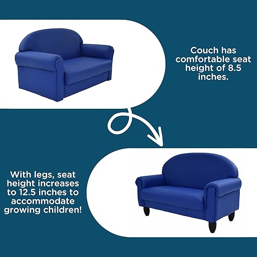 Children's Factory As We Grow Toddler Sofa, Blue, CF805-197, Flexible Seating for Daycare or Preschool, Kids Reading Couch, Playroom Furniture