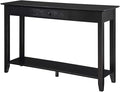 Convenience Concepts American Heritage 1 Drawer Console Table with Shelf, Black