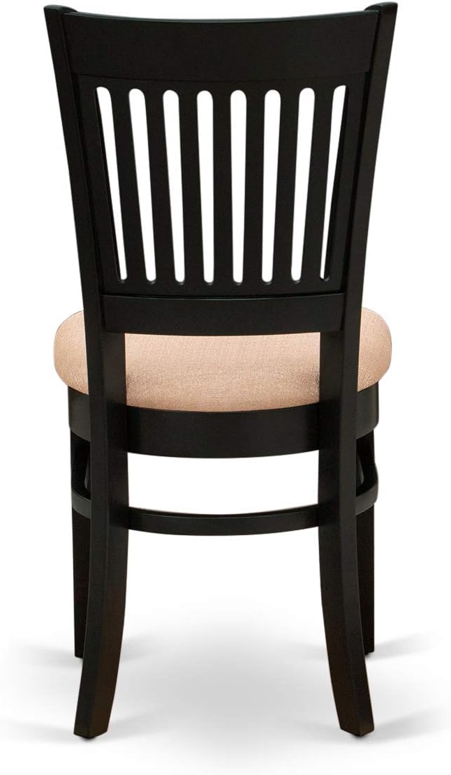 East West Furniture LGVA5-BLK-C 5 Piece Dining Room Furniture Set Includes a Rectangle Kitchen Table with Butterfly Leaf and 4 Linen Fabric Upholstered Chairs, 42x84 Inch, Black