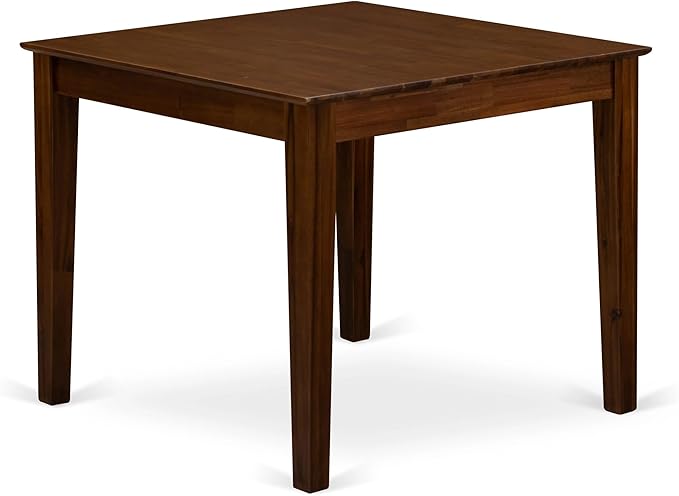 East West Furniture OXDA5-AWA-24 5 Piece Dining Table Set Consists of a Square Modern Kitchen Table and 4 Polyester Fabric Upholstered Parson Chairs, 36x36 Inch, Antique Walnut