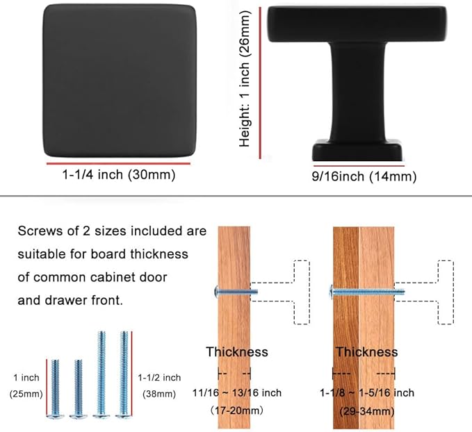 KOOFIZO 10 Pack Oil Rubbed Bronze Cabinet Knobs Bronze Drawer Knobs K08 Square Single Hole Cabinet Pulls for Cabinets Drawer Dresser Cupboard Bedroom Closet Bathroom Vanity