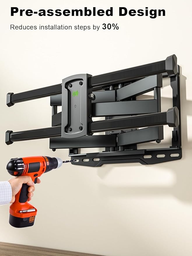 USX MOUNT Full Motion TV Wall Mount for Most 37-82 Inch TV up to 132lbs, TV Mount Articulating with Swivel, Tilt & Extension, Wall Mounts T V Bracket for VESA 600x400mm 400x300mm, Max 16" Wood Studs