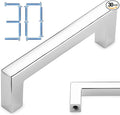 KOOFIZO 30-Pack Solid Square Bar Cabinet Handle - Chrome Furniture Pull, 3 Inch/76mm Screwhole Distance for Kitchen Cupboard Door, Bedroom Dresser Drawer, Bathroom Wardrobe Hardware