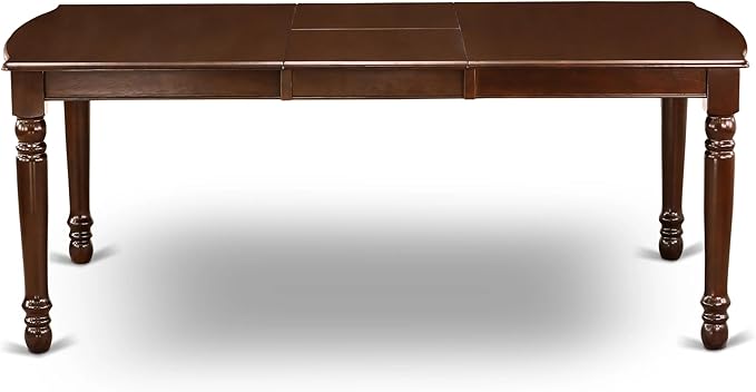 East West Furniture DOAS7-MAH-26 7 Piece Dining Table Set Contain A Dining Room Table and 6 Burgundy Polyester Fabric Upholstered Chairs, Mahogany