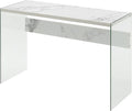Convenience Concepts SoHo Console Table/Desk, Faux White Marble