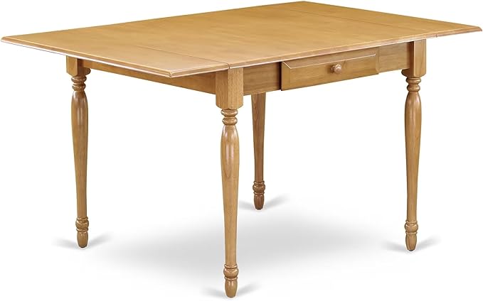 East West Furniture MZAV5-OAK-W 5 Piece Dining Set Includes a Rectangle Dining Room Table with Dropleaf and 4 Wood Seat Chairs, 36x54 Inch, Oak