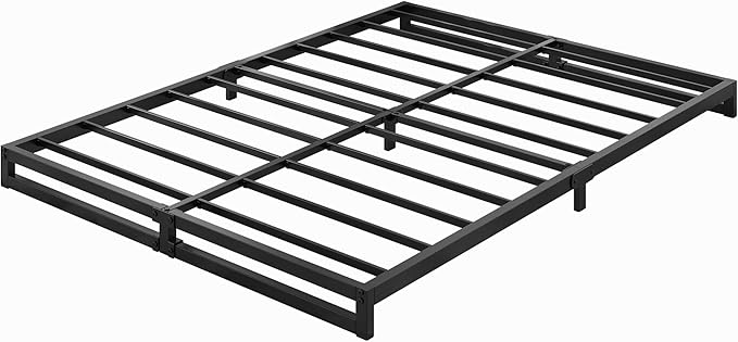 6 Inch King Size Bed Frame Sturdy Mattress Foundation, Heavy Duty Metal Platform with Steel Slats Support No Box Spring Needed, Noise Free, Easy Assembly, Black