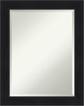 Amanti Art Black Bathroom Mirror for Over Sink, 29x23 Abbey Black Rectangle Vanity Mirror, Medium Traditional Frame, Hangs Horizonally and Vertically, Bathroom Wall Decor, Beveled Edge