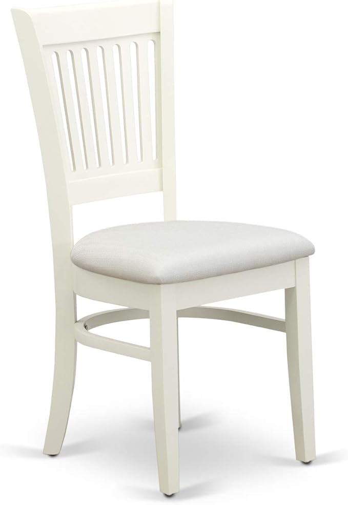 East West Furniture VAVA7-LWH-C 7 Piece Modern Dining Table Set Consist of an Oval Wooden Table with Butterfly Leaf and 6 Linen Fabric Upholstered Dining Chairs, 40x76 Inch, Linen White