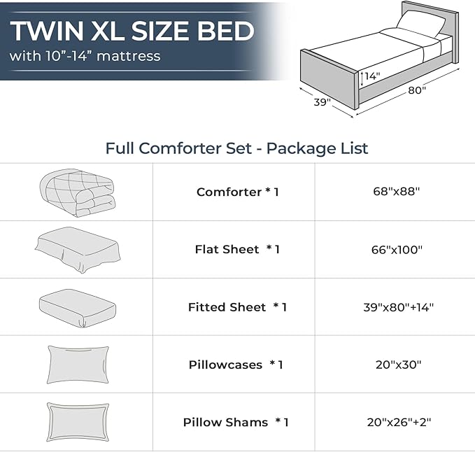 HEVUMYI Beige Tan Twin-XL Comforter Set - 5-Piece All Season Bed in a Bag Twin-XL, Ultra Soft Bedding Set with Comforter, Flat Sheet, Fitted Sheet, Pillowcases, Pillow Shams, Beige Tan