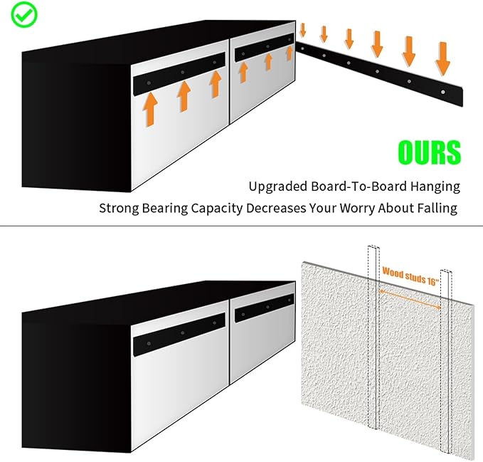 Floating TV Stand with Led Lights, 71 inch Wall Mounted TV Shelf with Power Outlet, Modern Entertainment Center Media Console with Storage Cabinet, Up to 80 Inch TVS, Black