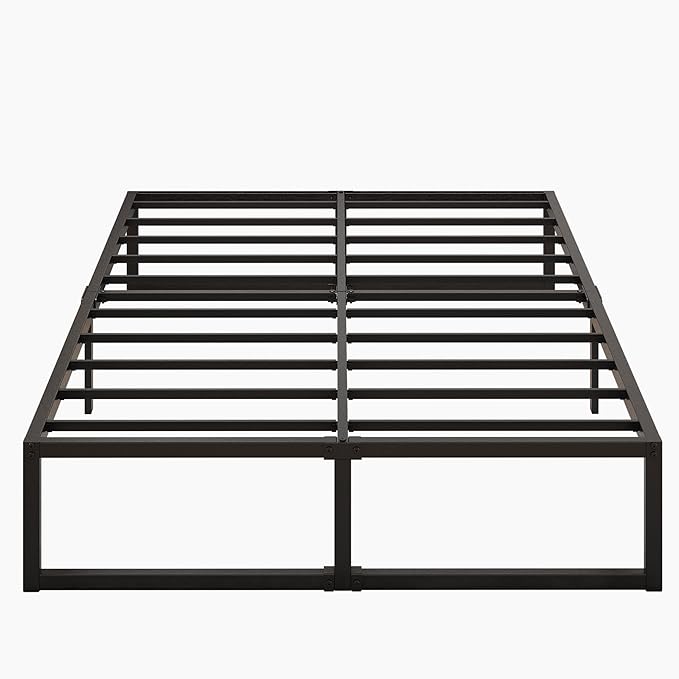 14 Inch Full Size Bed Frame No Box Spring Needed, Heavy Duty Metal Platform Beds with Sturdy Steal Slats for Mattress Foundation, Easy Assembly, Noise Free, Black
