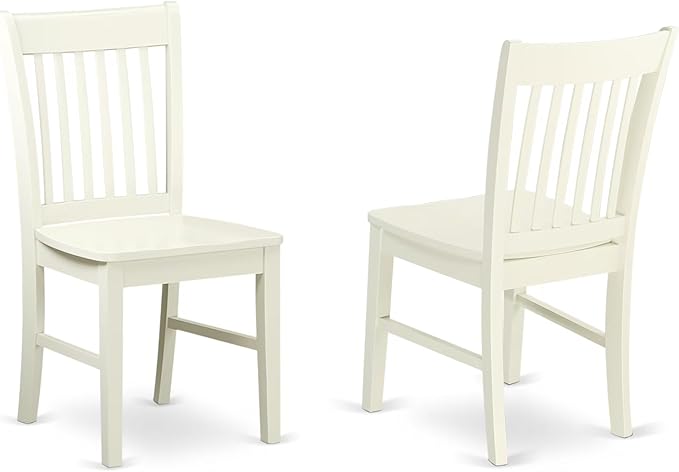 East West Furniture LGVA7-LWH-W 7 Piece Dining Room Furniture Set Consist of a Rectangle Kitchen Table with Butterfly Leaf and 6 Dining Chairs, 42x84 Inch, Linen White