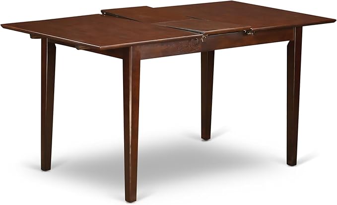 East West Furniture PSNO6C-MAH-W 6 Piece Kitchen Table & Chairs Set Contains a Rectangle Dining Room Table with Butterfly Leaf and 4 Dining Chairs with a Bench, 32x60 Inch, Mahogany