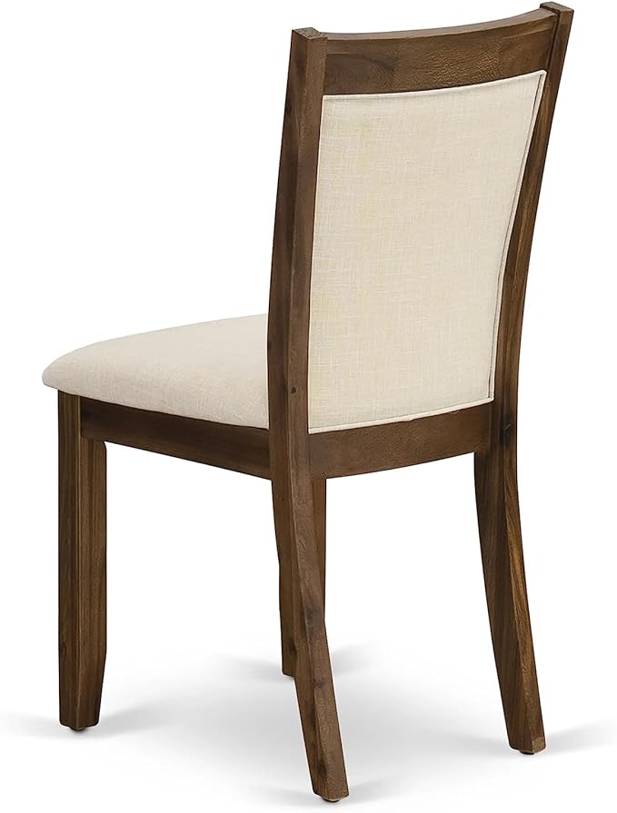 East West Furniture DLMZ5-AWA-32 5 Piece Dining Room Furniture Set Includes a Round Kitchen Table with Dropleaf and 4 Parson Chairs, 42x42 Inch, Antique Walnut