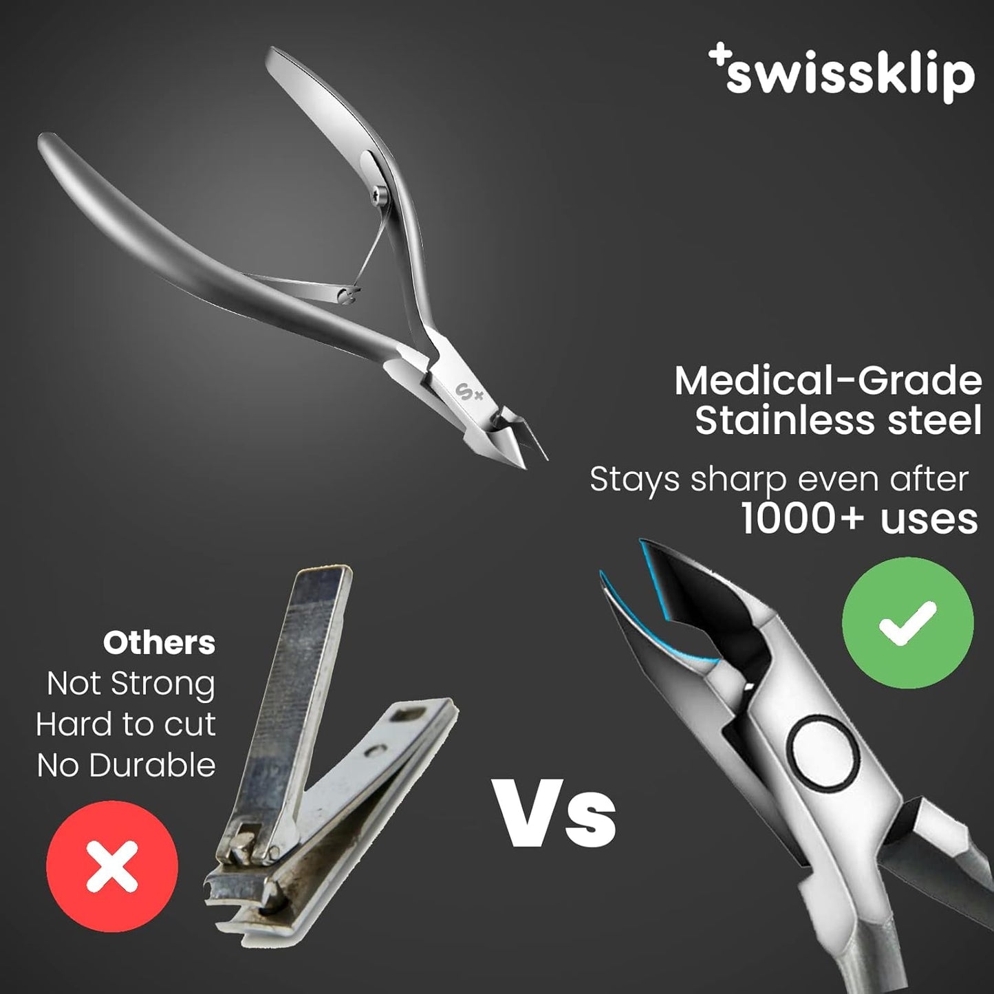 Swissklip Cuticle Trimmer I Best Cuticle Remover I Cuticle Nippers, Cutter, Scissors I Nail Nipper used along with Cuticle Pusher Tool, Cuticle Clippers, Nail Cuticle Trimmer (Pack of 3)