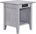 AFI Nantucket End Table with Built-in Charger in Driftwood