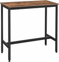 VASAGLE Bar Table, Narrow Long Kitchen Dining Table, Sturdy Metal Frame, Industrial, 15.7 x 39.4 x 35.4 Inches, Rustic Brown and Ink Black ULBT10X