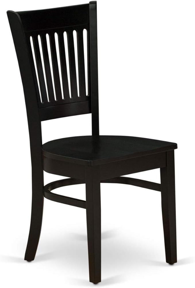 East West Furniture ANVA5-BLK-W 5 Piece Modern Dining Table Set Includes a Round Kitchen Table with Pedestal and 4 Dining Room Chairs, 36x36 Inch, Black