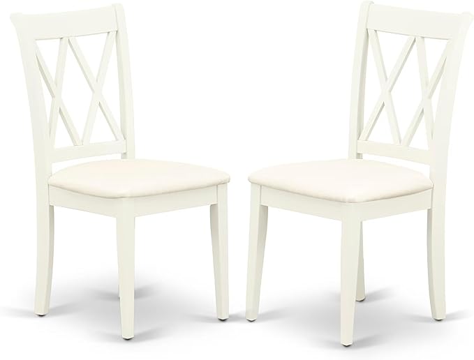 East West Furniture DOCL7-LWH-C 7 Piece Kitchen Table & Chairs Set Consist of a Rectangle Dining Table with Butterfly Leaf and 6 Linen Fabric Dining Room Chairs, 42x78 Inch, Linen White