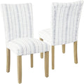 HomePop Classic Parsons Dining Chair -Blue Farmhouse Stripe (Set of 2)