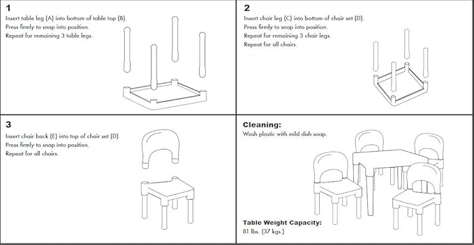 Humble Crew Kids Table and 4 Chair Set, Yellow Table with Chairs - Sturdy Toddler Activity Table for Playtime, Arts, Crafts, Reading, and More - 5-Piece Children’s Furniture for Daycare Playroom