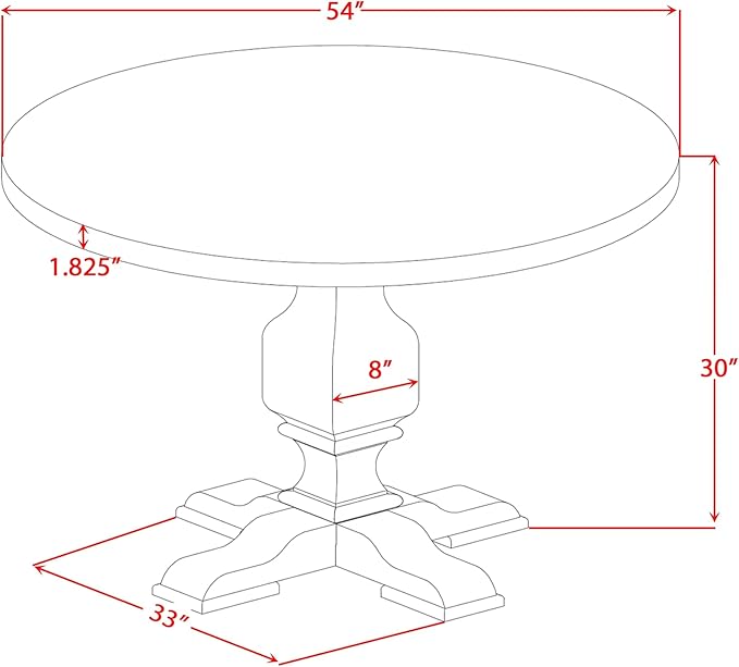 I53-11-TP Wooden Table with Acacia Wood Round Tabletop and Stylish Pedestal Base - Sand Blasted Black Finish