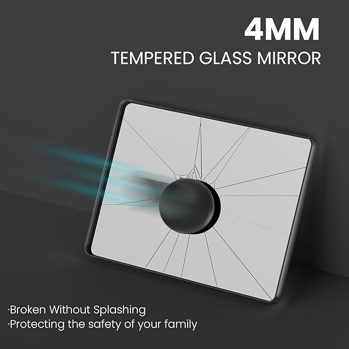 White Bathroom Mirror 60x28 Inch, White Metal Framed Bathroom Mirror for Wall, Rounded Rectangle Matte Bathroom Vanity Mirror, Tempered Glass, Anti-Rust, Horizontal/Vertical