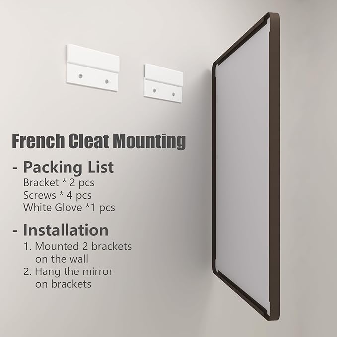 40x36 Bronze Bathroom Mirror, Brushed Metal Bathroom Vanity Mirrors for Wall, Rounded Corner Bronze Rectangle Mirror for Farmhouse, Bedroom, Anti-Rust (Horizontal/Vertical)