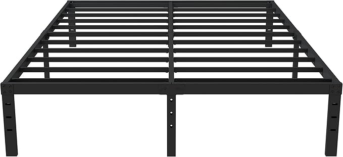 16 Inch King Bed Frame Heavy Duty Metal Platform King Size Bed Frames with 14 Inch Storage, Easy Assembly 3,500 lbs Steel Slats Support Mattress Foundation, Black