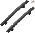 25 Pack Cabinet Handles 3.75" Hole Center - Curved Cabinet Pulls Black Drawer Pulls for Kitchen Cupboard Solid Hardware for Dresser Drawer Arch Hardware