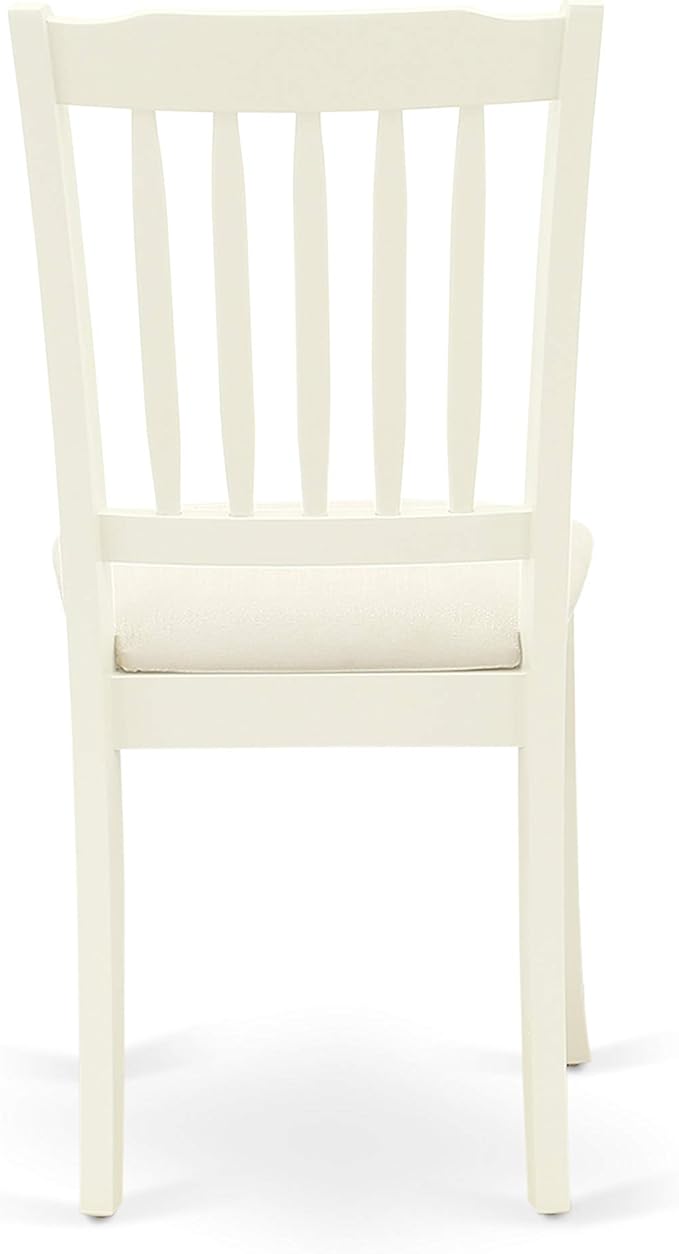 East West Furniture LGDA7-LWH-C 7 Piece Modern Dining Table Set Consist of a Rectangle Wooden Table with Butterfly Leaf and 6 Linen Fabric Dining Room Chairs, 42x84 Inch, Linen White